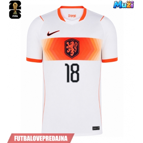 Lacne Muži Futbalové dres Holandsko Donyell Malen #18 MS 2026 Krátky Rukáv - Preč